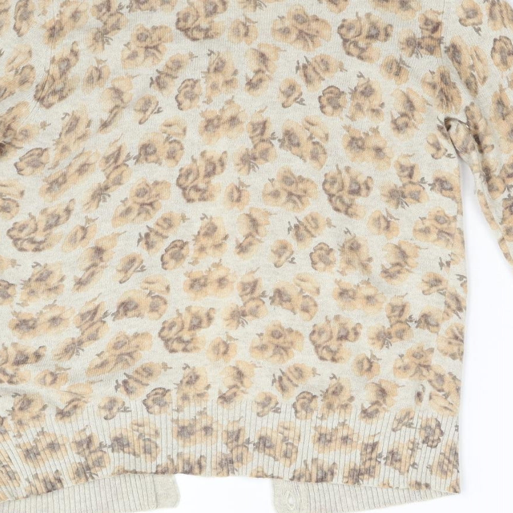 Topshop Womens Brown Knit Cardigan Jumper Size 12