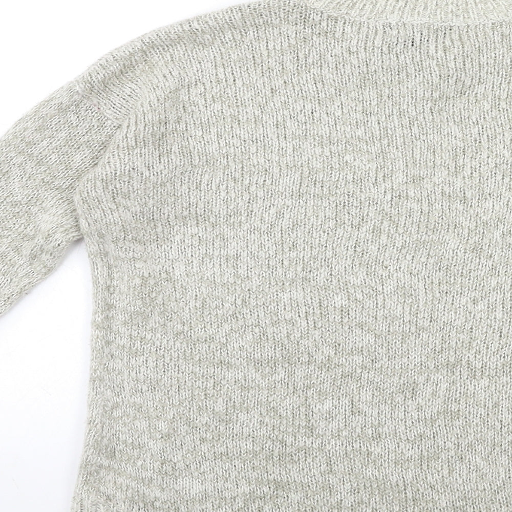 New Look Womens Grey Knit Pullover Jumper Size S