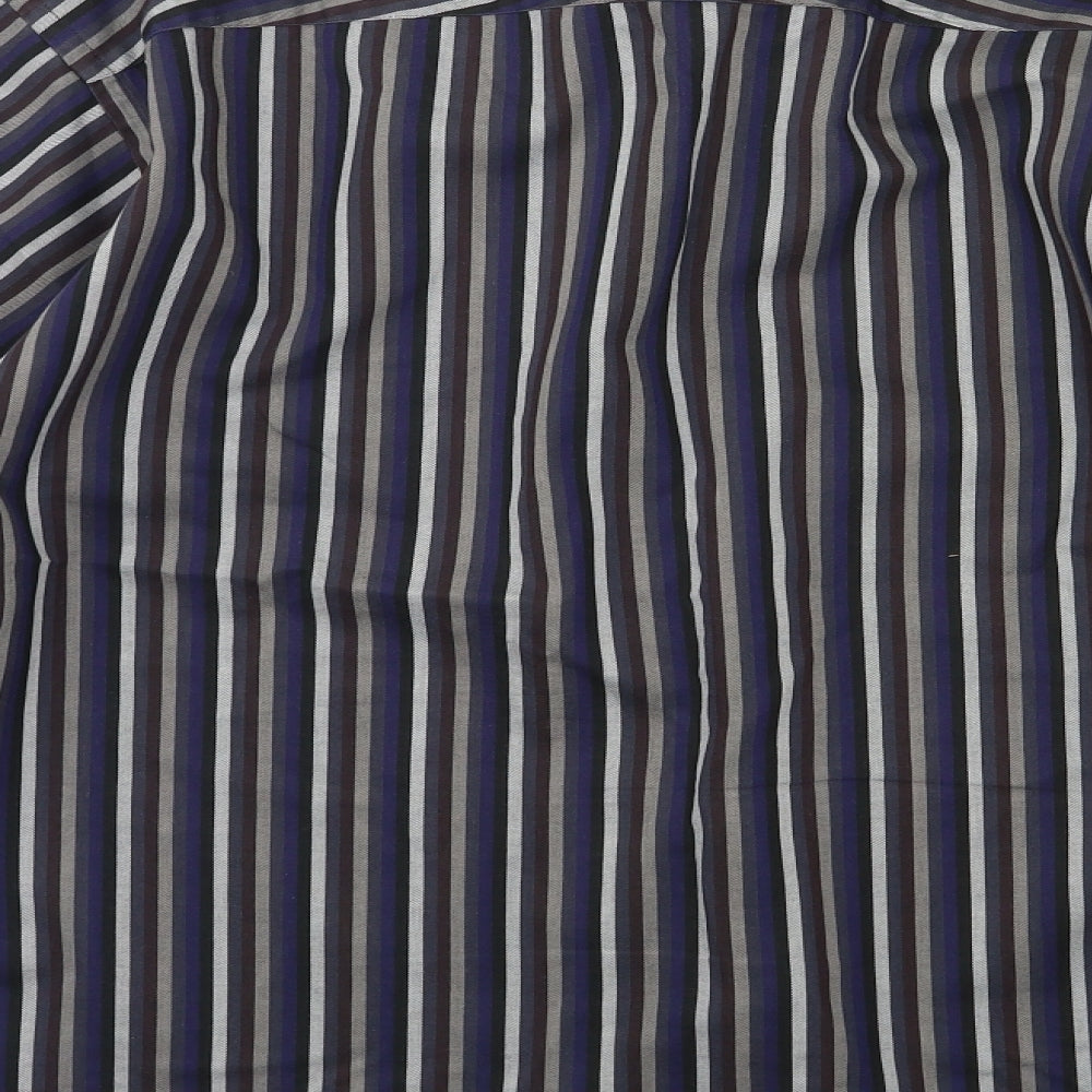 Thomas Nash Mens Blue Striped Button-Up Size M