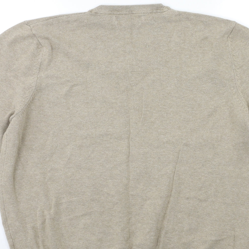 Marks & Spencer Mens Beige Knit Pullover Jumper Size L