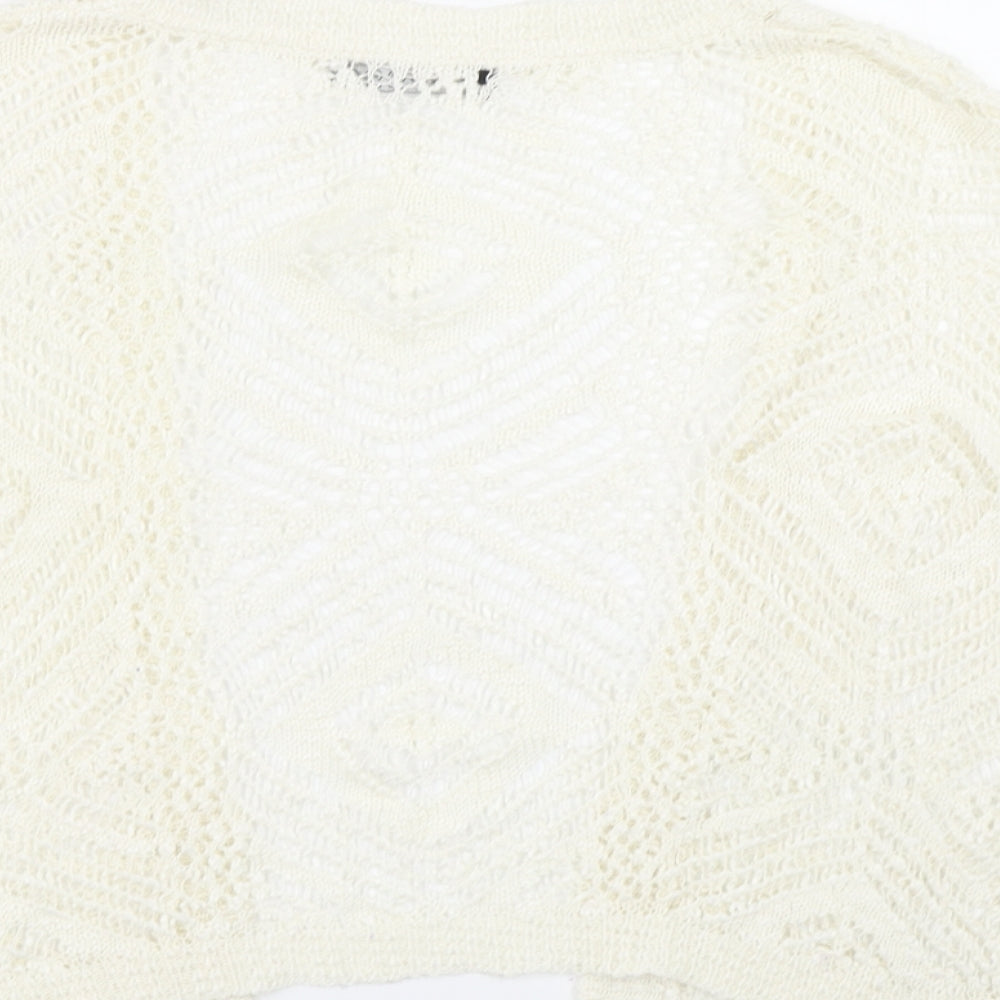 Atmosphere Womens White Knit Cardigan Jumper Size XS