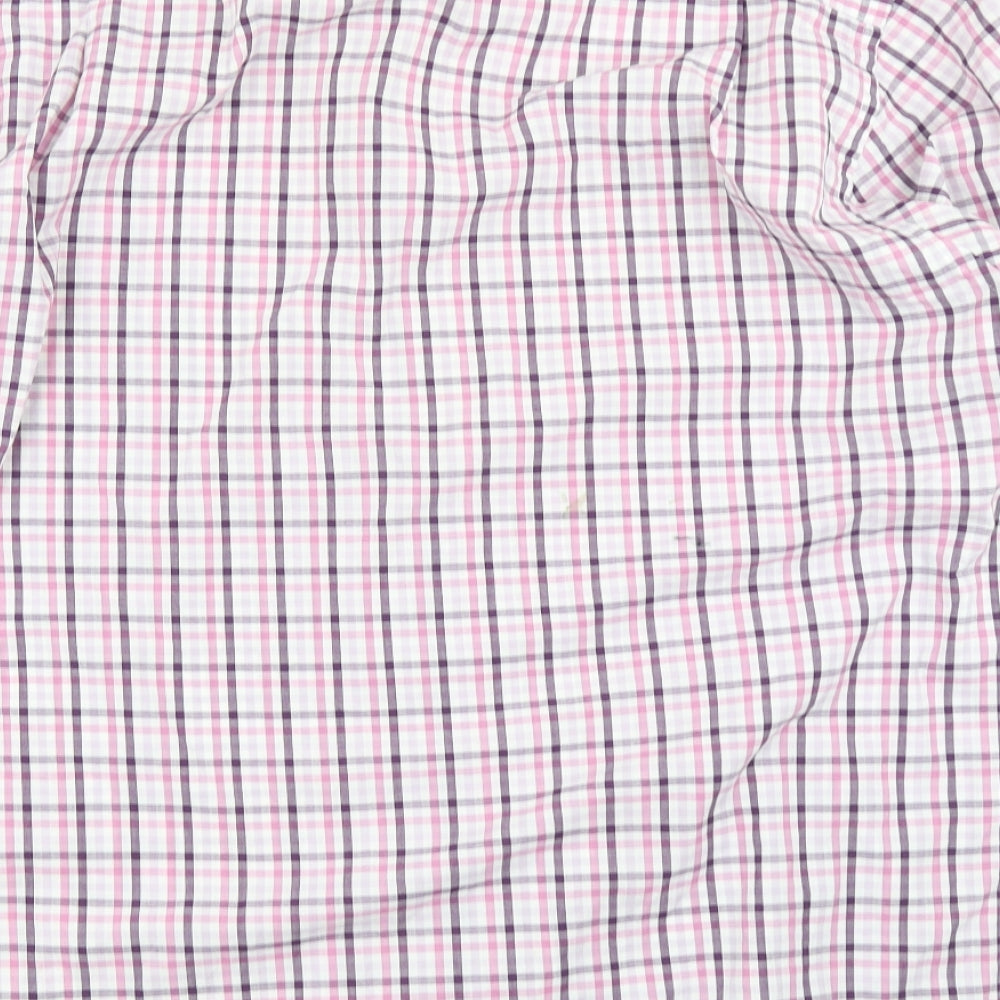Cedarwood State Mens Pink Plaid Button-Up Size 17