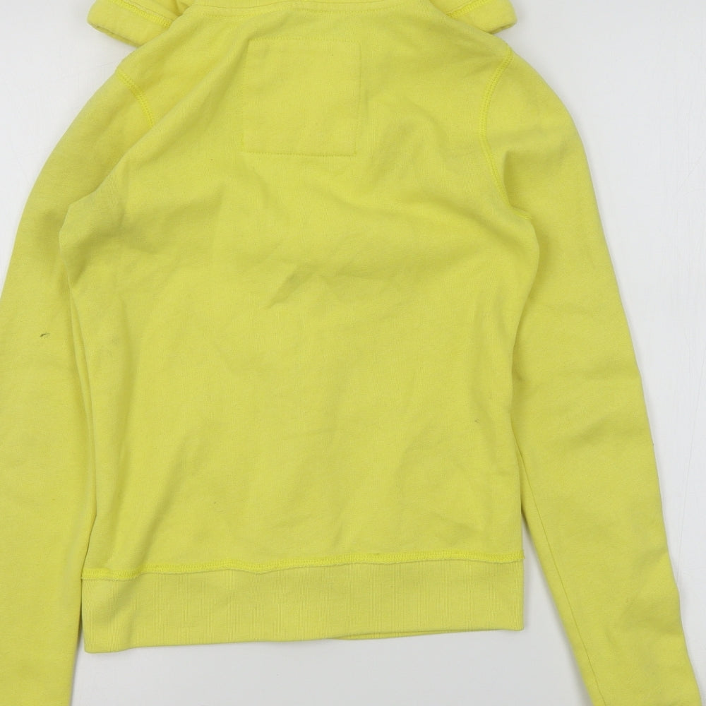 HOLLISTAR Girls Yellow Colourblock Full Zip Hoodie Size XS