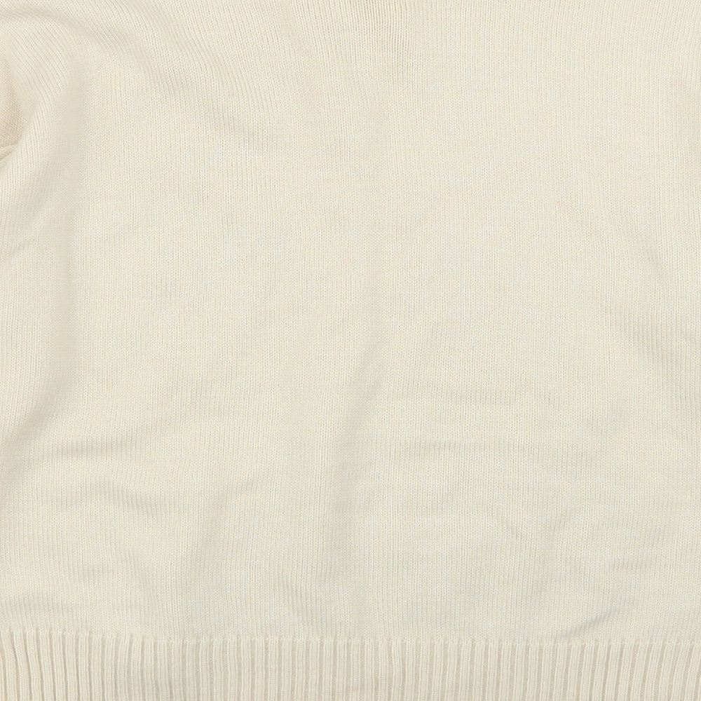 menke Womens Beige Geometric Pullover Jumper Size 8