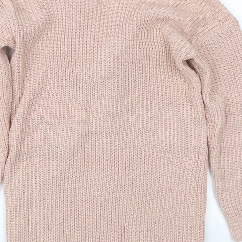 Simplee Womens Pink Knit Pullover Jumper Size M