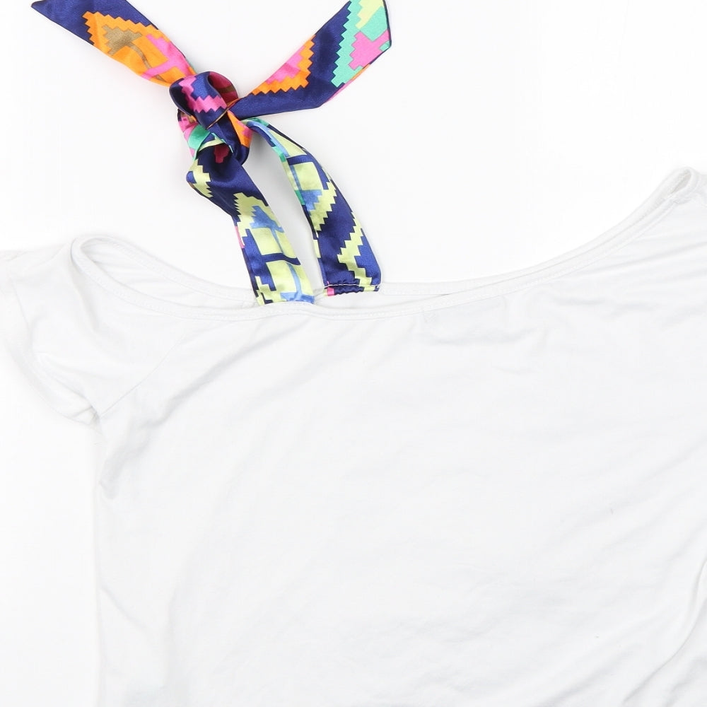 Shien Womens White Basic T-Shirt Size S