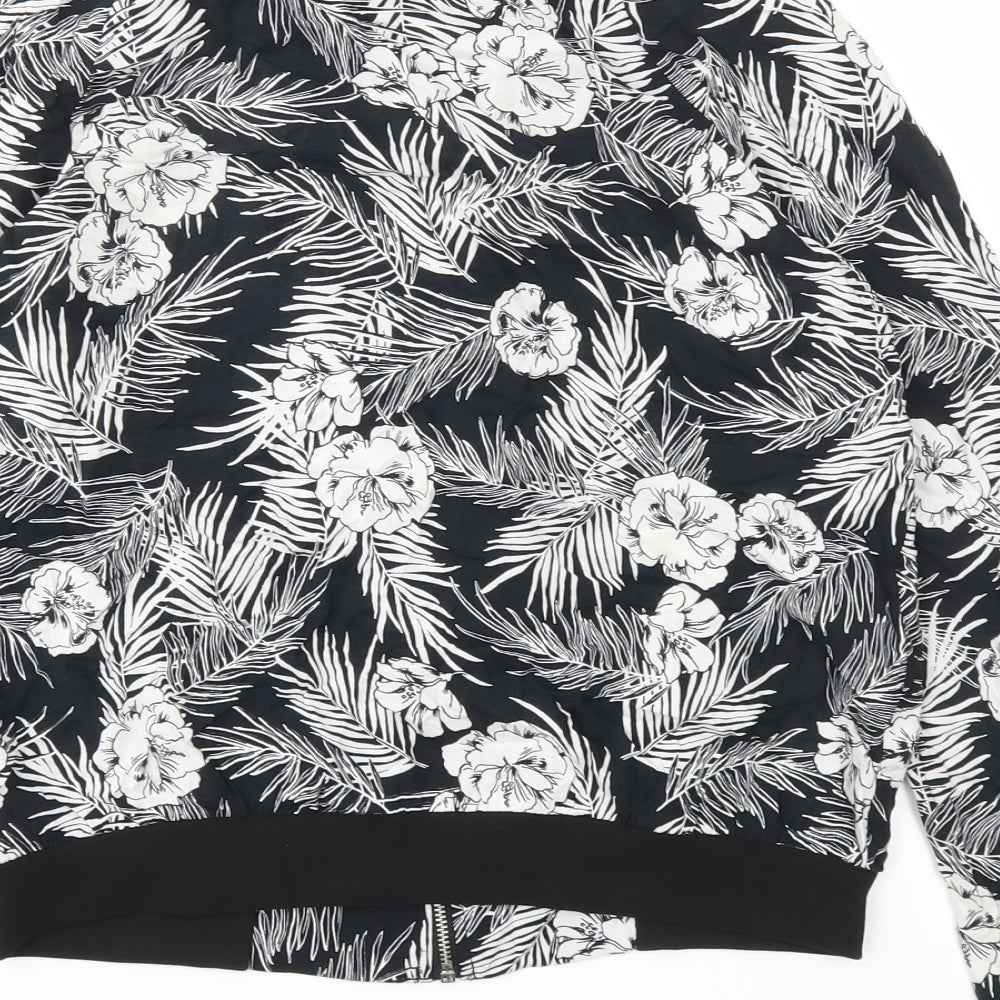 F&F Womens Black Floral Jacket Size 8