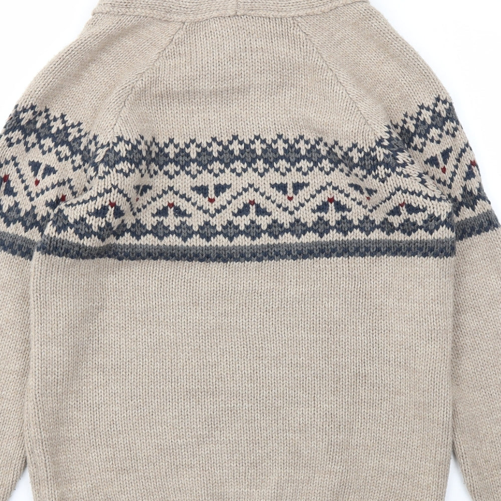 TEX Mens Beige Argyle/Diamond Pullover Sweatshirt Size S