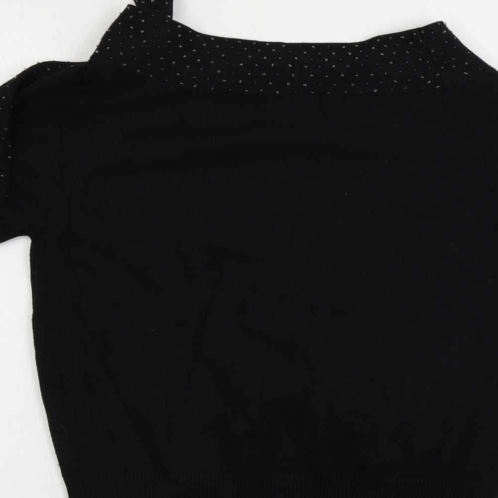 Equation Womens Black Pullover Jumper Size 16