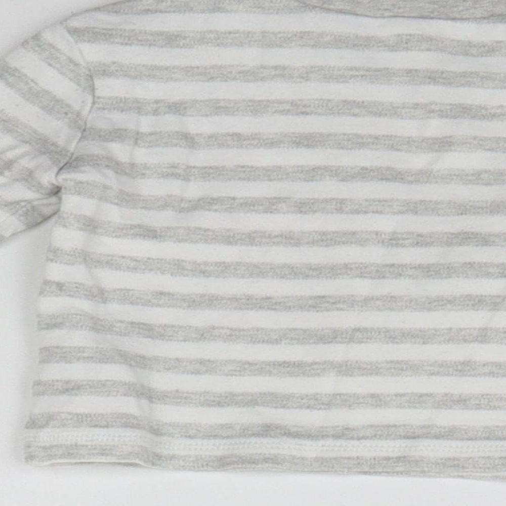 F&F Boys Grey Striped Pullover Jumper Size 3-6 Months