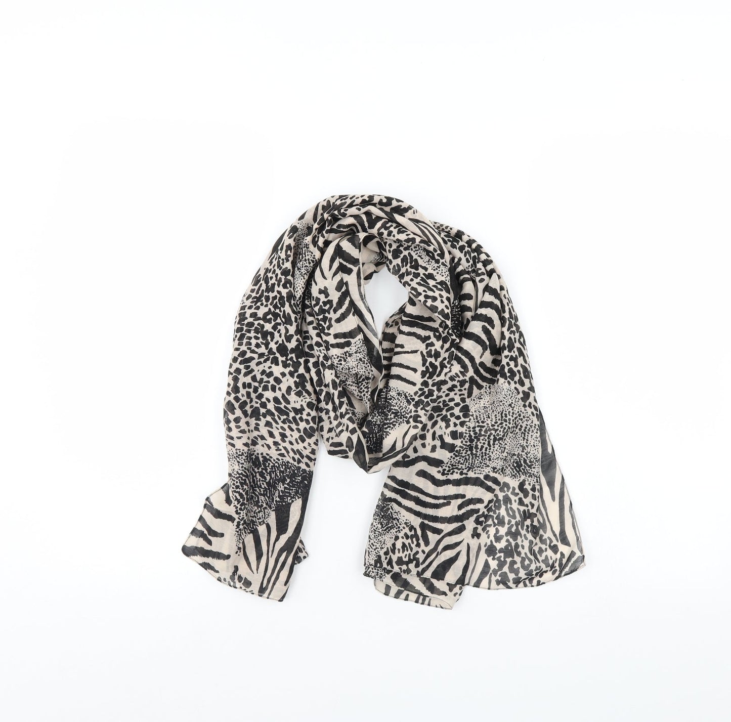 Preworn Womens Brown Animal Print Scarf