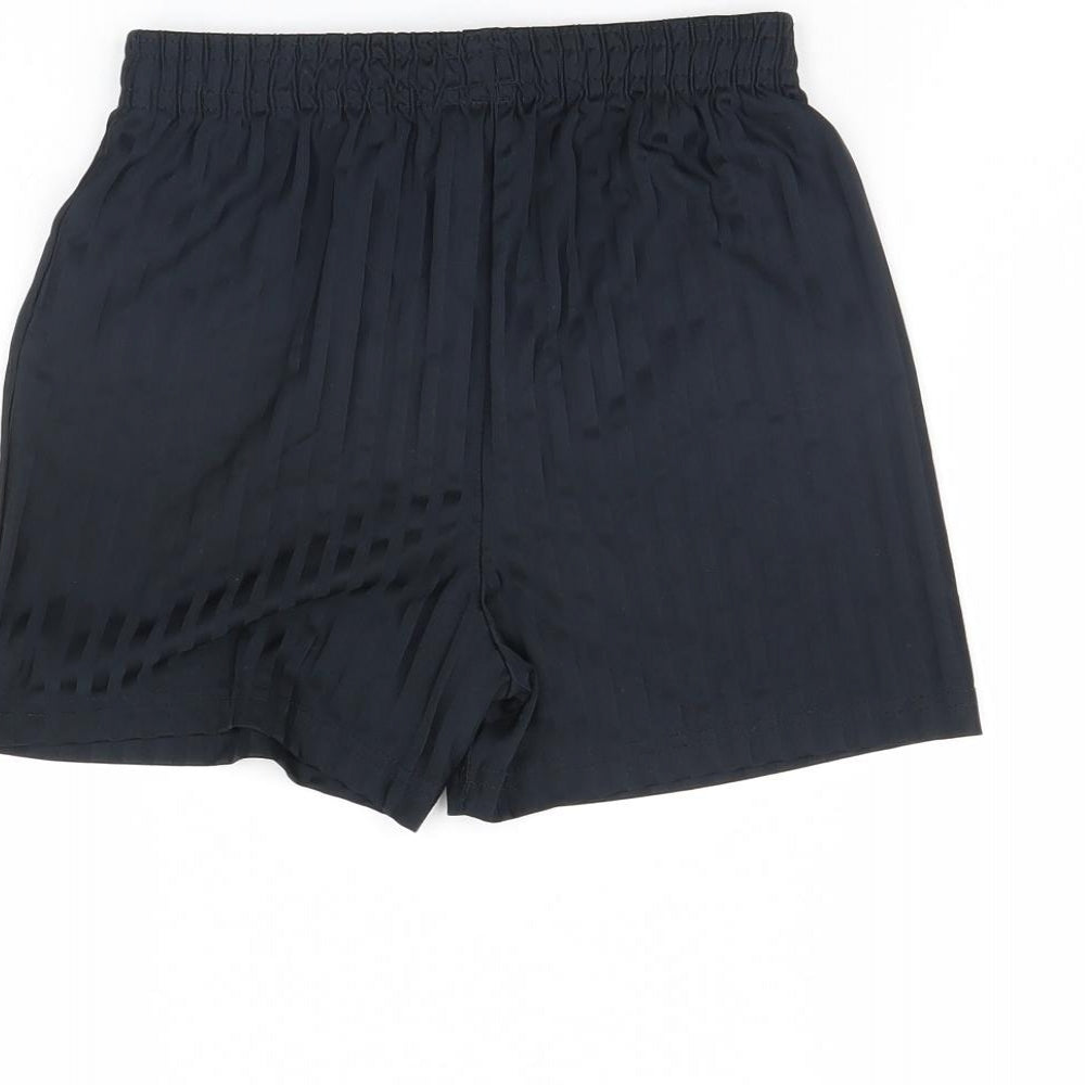 m&s Boys Black Striped Sweat Shorts Size 7 Years