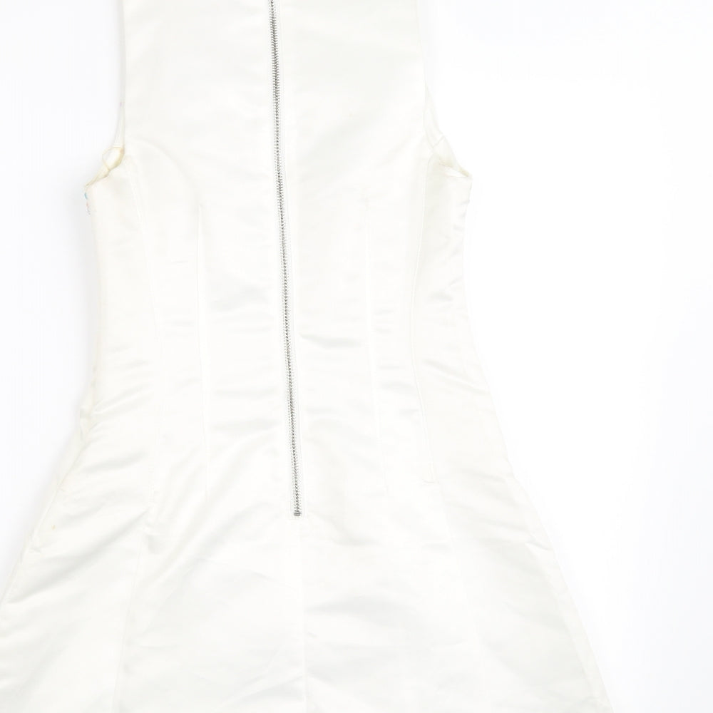 Lipsy Womens White A-Line Size 8