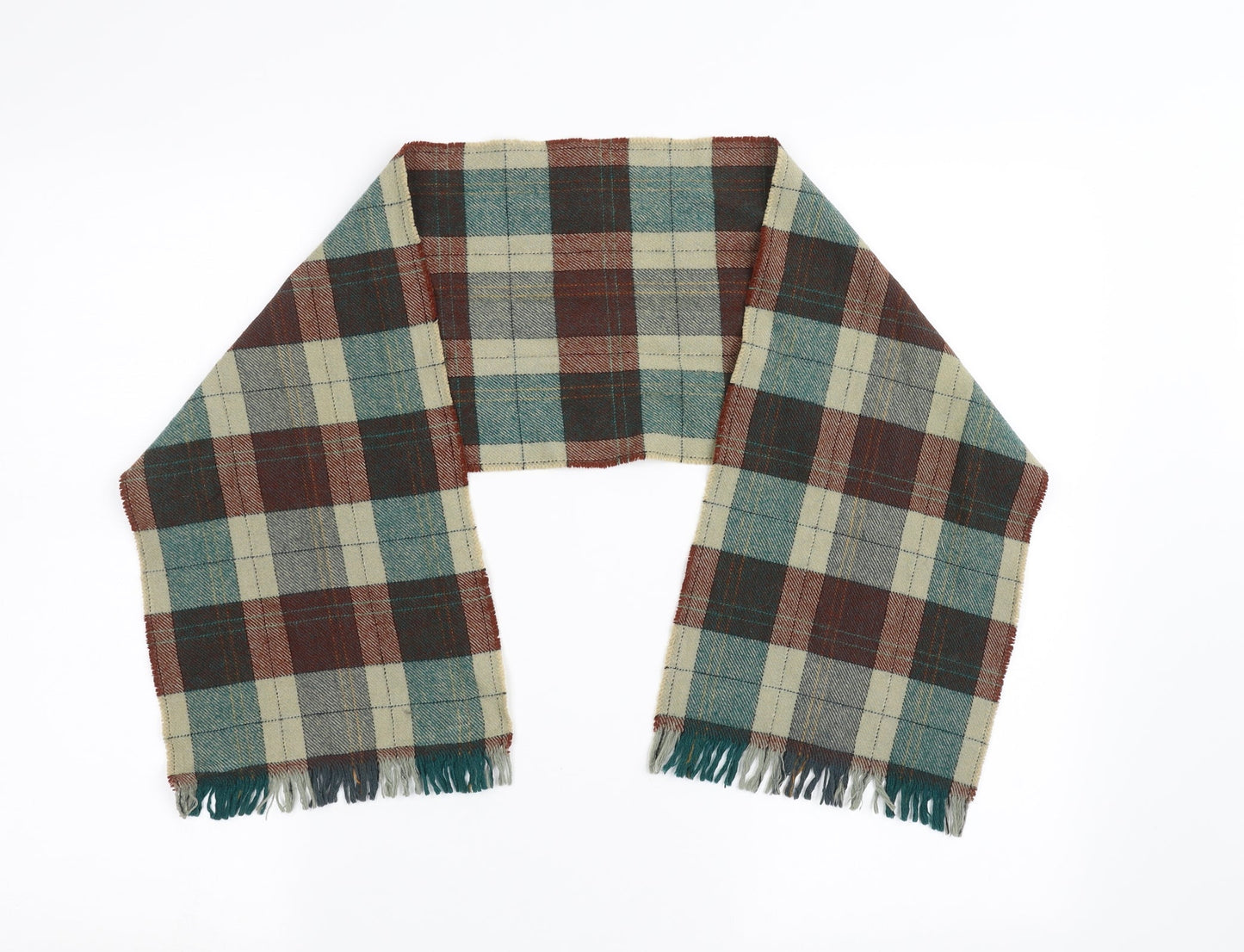 Preworn Boys Brown Check Scarf One Size