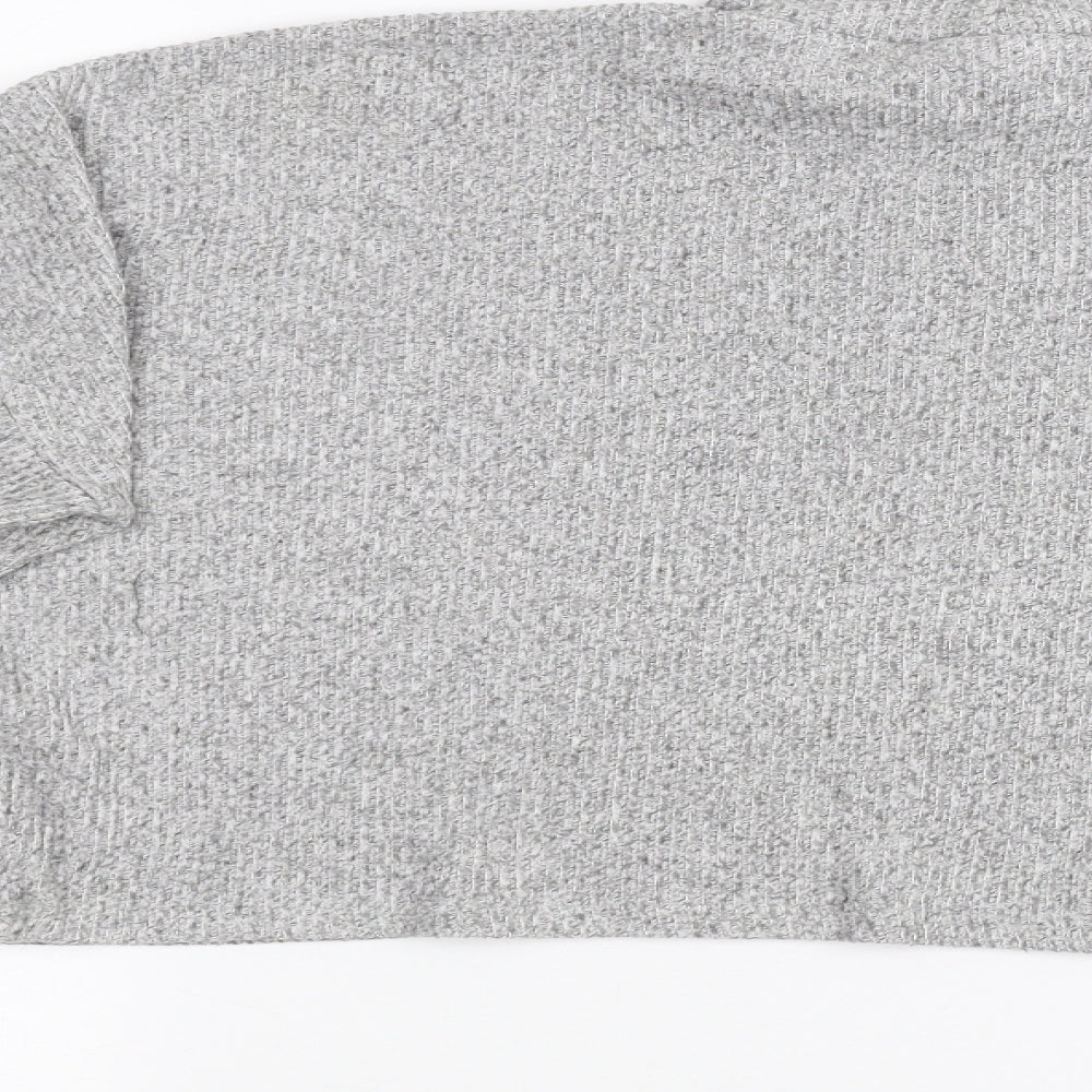 Topshop Womens Grey Knit Pullover Sweatshirt Size 10