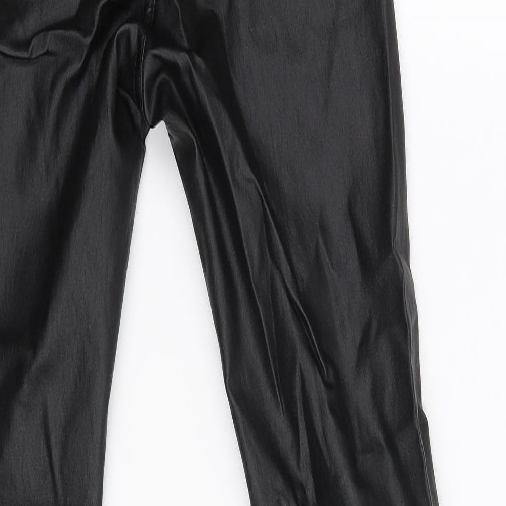 Gold SK Womens Black Latex Skinny Jeans Size S L28 in