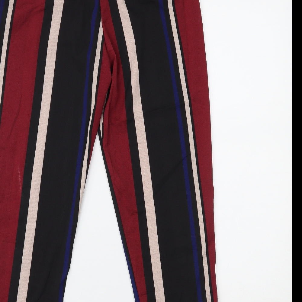 PRETTYLITTLETHING Womens Multicoloured Striped Trousers Size 6 L23.5 in