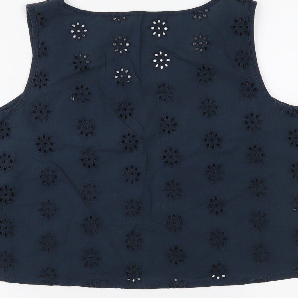 Jack Wills Womens Blue Cropped Tank Size 8