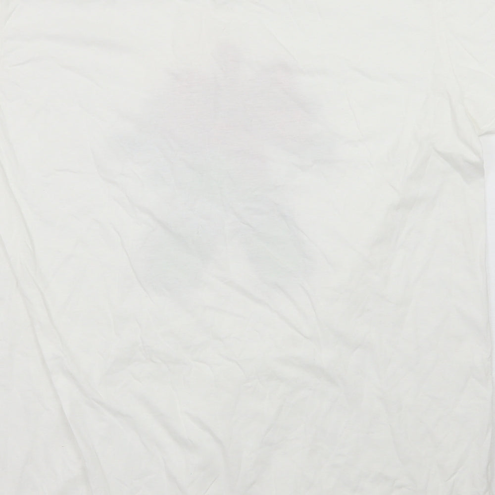 Boohoo Womens White Basic T-Shirt Size L