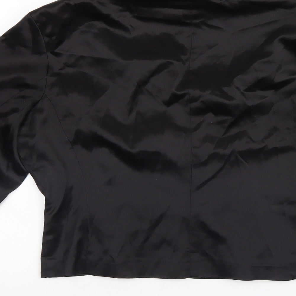 Preworn Womens Black Basic Button-Up Size 14