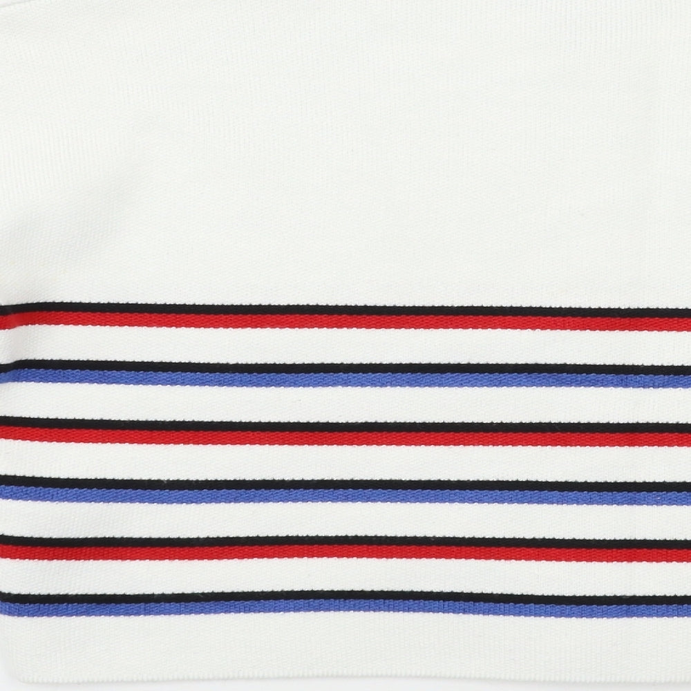 New Look Girls White Striped Pullover Jumper Size 9 Years