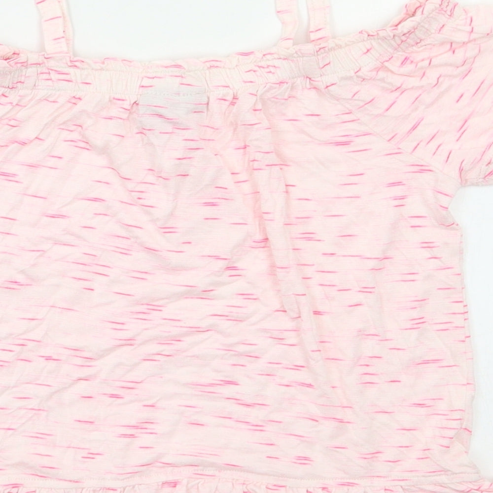 I love Girlswear Girls Pink Striped Basic Blouse Size 9 Years