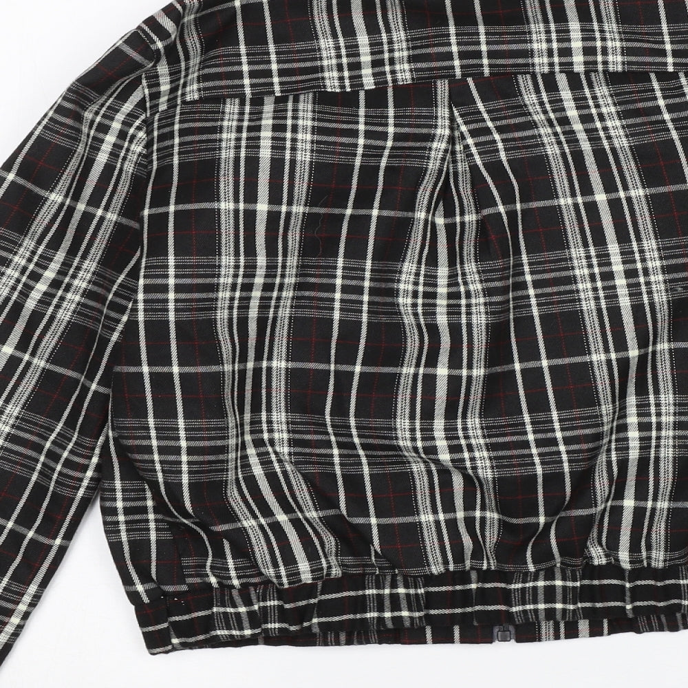 Collection Womens Black Plaid Jacket Size 10
