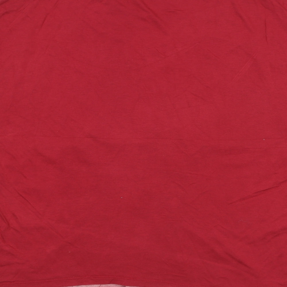 Viz a Viz Womens Red Basic T-Shirt Size M - flower