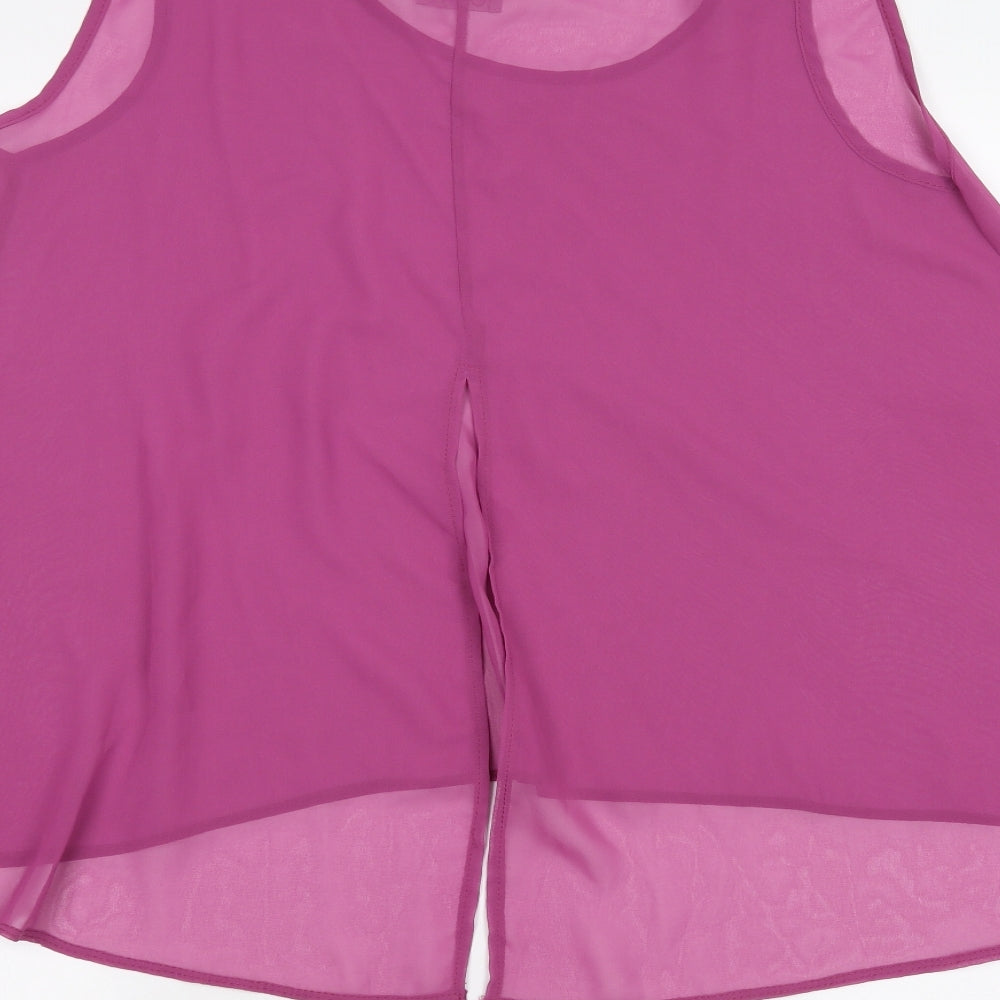 CMD Womens Purple Basic Blouse Size 14