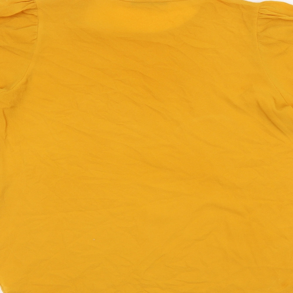 Quiz Womens Yellow Basic Blouse Size 12