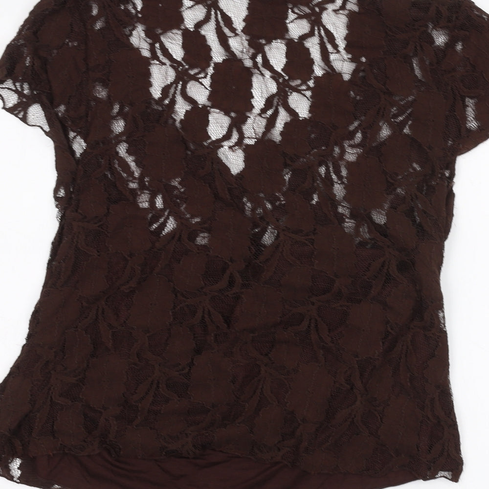 Sky designs Womens Brown Basic T-Shirt Size M