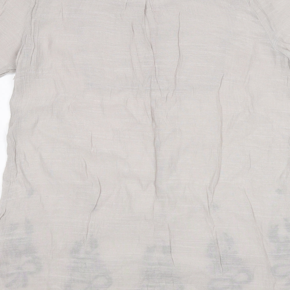 JUST ELEGANCE Womens Grey Basic T-Shirt Size M