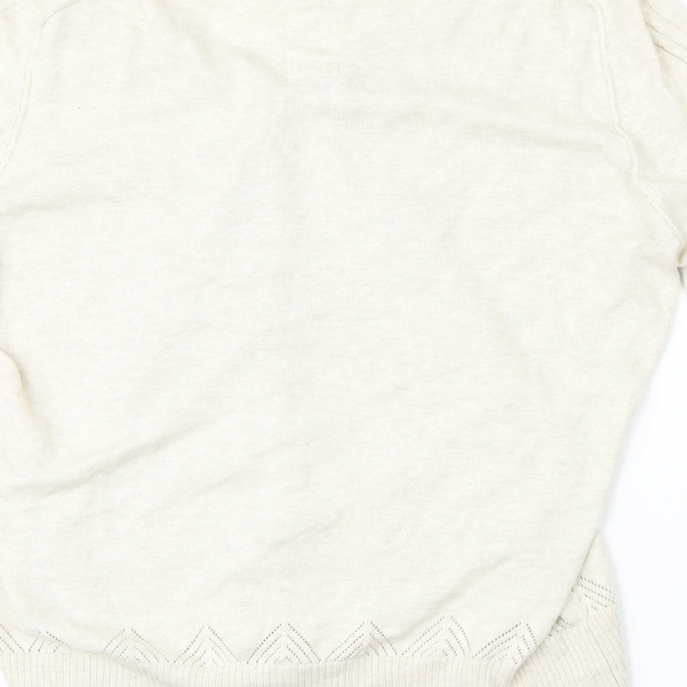 Preworn Womens Beige Cardigan Jumper Size 16