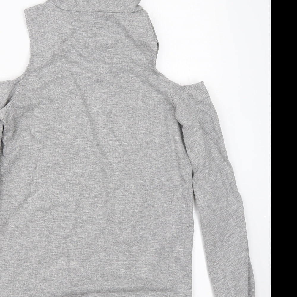 Select Girls Grey Pullover Hoodie Size 12-13 Years - open shoulders