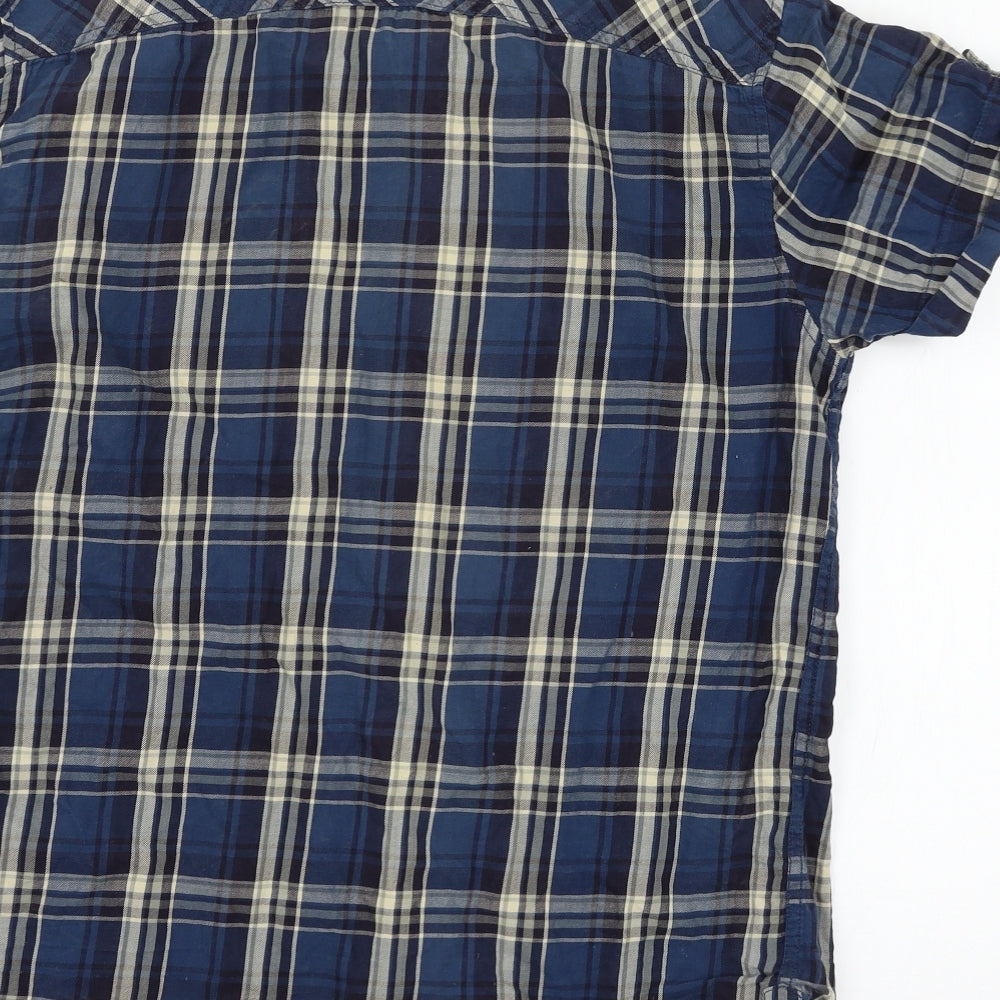 Just Jeans Mens Blue Plaid Button-Up Size M