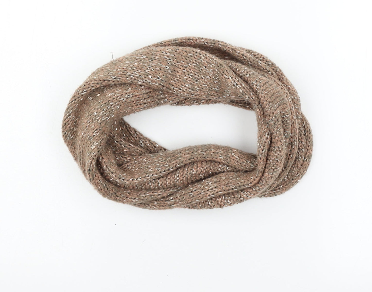 Preworn Womens Brown Knit Scarf - Infinity Scarf