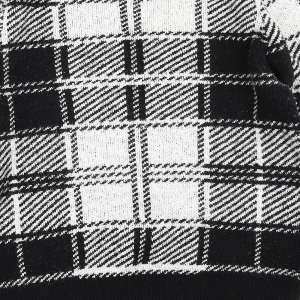 Pep&Co Womens Black Check Pullover Jumper Size L