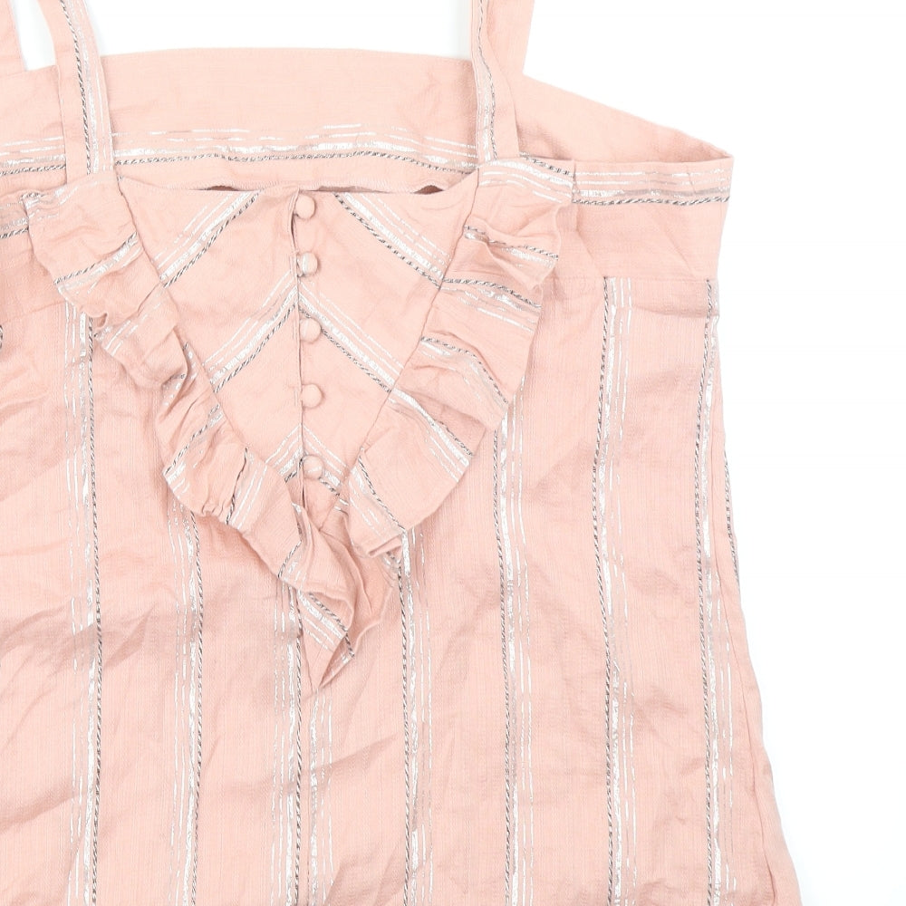 NEXT Womens Pink Striped Basic Blouse Size 18