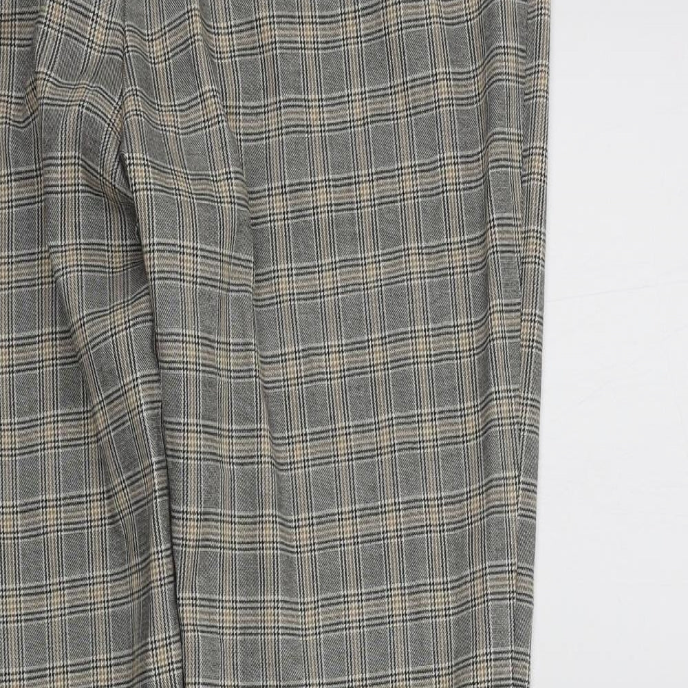 Next Womens Blue Check Dress Pants Trousers Size 12 L27 in