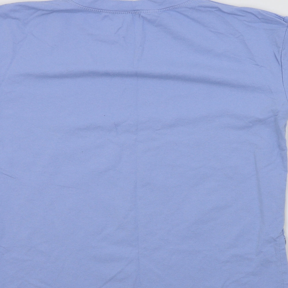 jyy london Womens Blue Colourblock Basic T-Shirt Size L