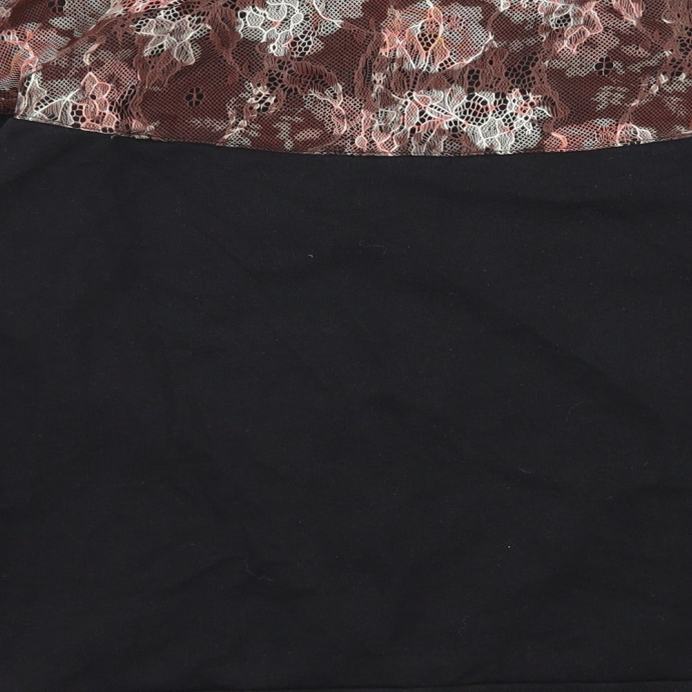 pins and needles Womens Black Floral Pullover Jumper Size S