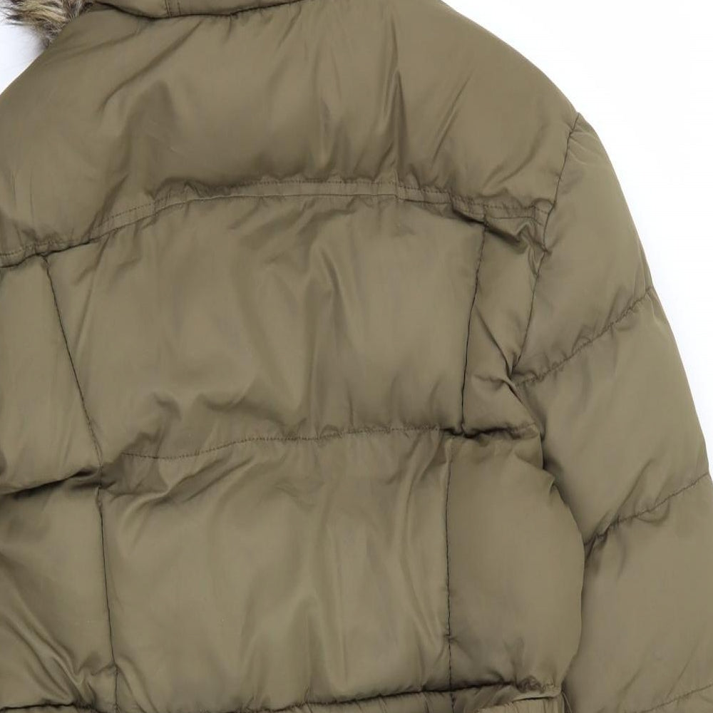denim and co Womens Green Parka Coat Size 12