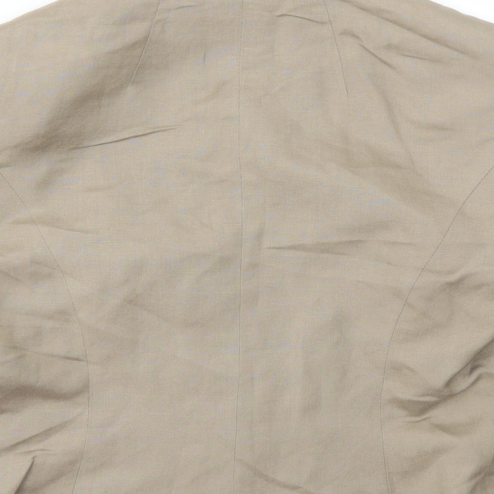 MINUET PETITE Womens Beige Jacket Blazer Size 12
