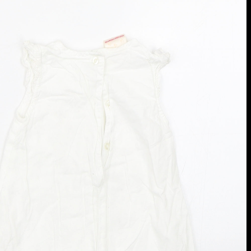 morris mouse Baby White Floral T-Shirt Dress Size 3-6 Months