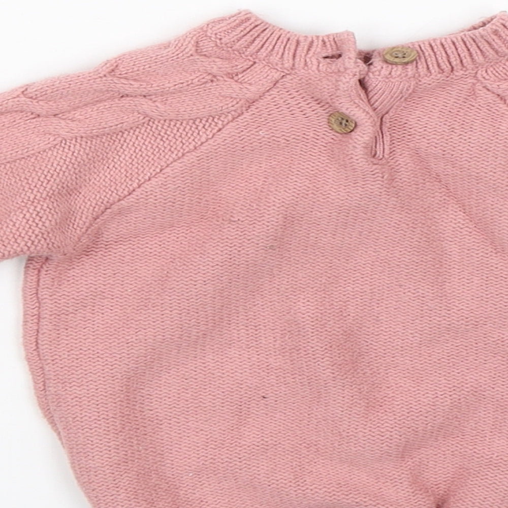 NEXT Girls Pink Knit Pullover Jumper Size 3-6 Months