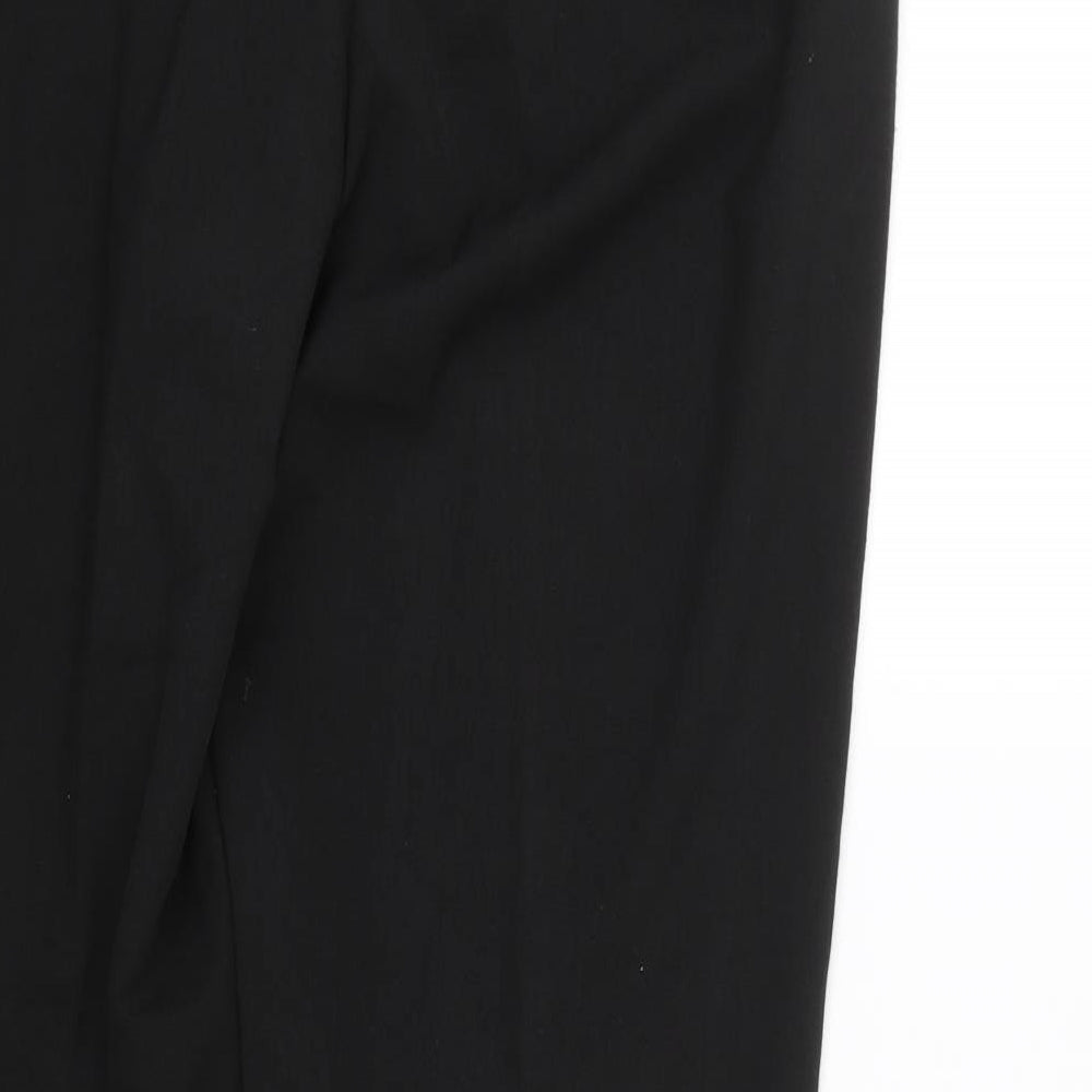 BHS Womens Black Trousers Size 14 L25.5 in