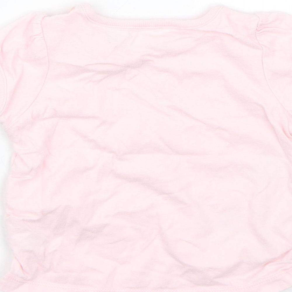 M&S Girls Pink Floral Basic Blouse Size 3-6 Months