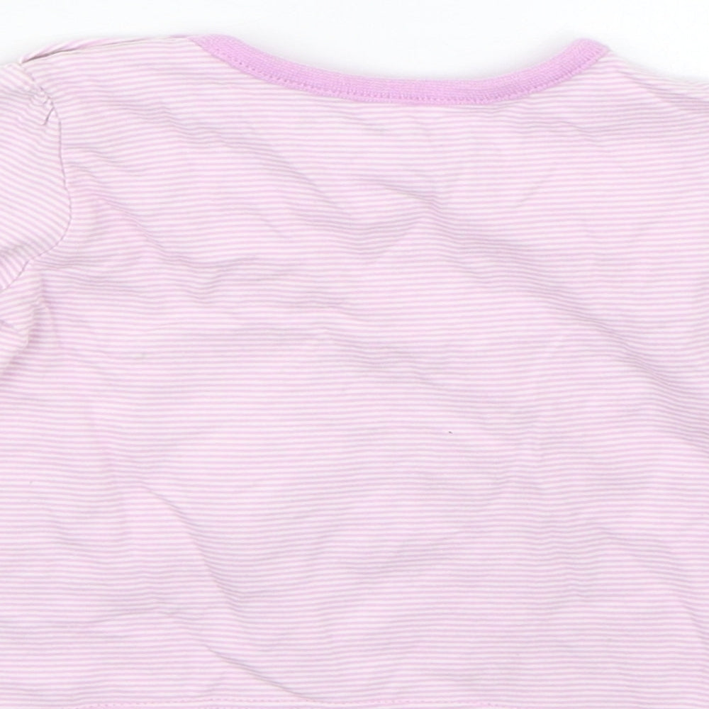 Nutmeg Girls Purple Striped Basic T-Shirt Size 0-3 Months