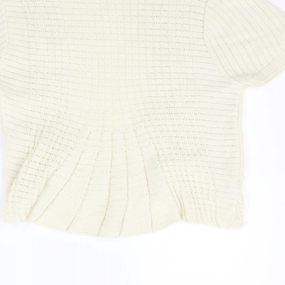 GLIMPSE DESIGN Womens Beige Cardigan Jumper Size M