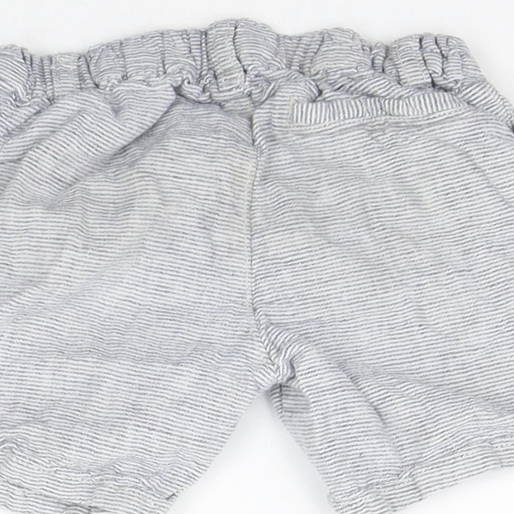 Matalan Girls Grey Striped Chino Shorts Size 3-4 Years